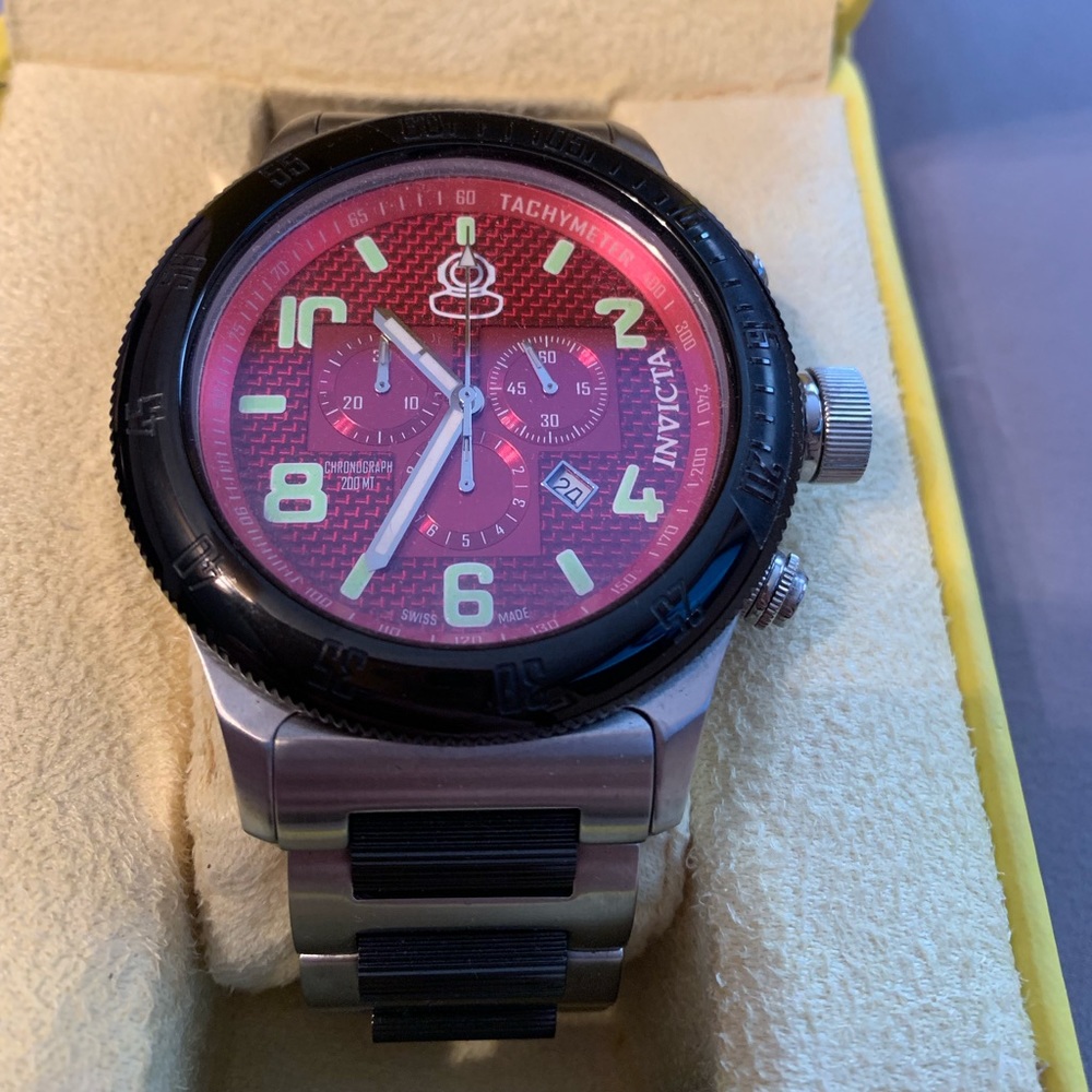 Invicta 52mm red watch never worn